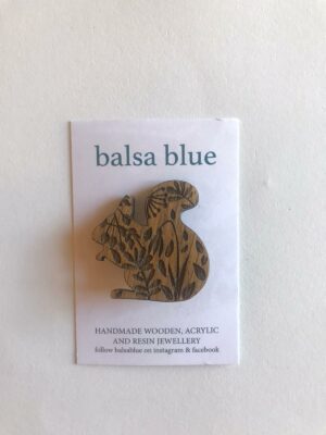 Balsa wood animal brooch - Squirrel