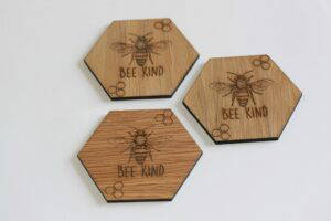 Wooden bee coaster