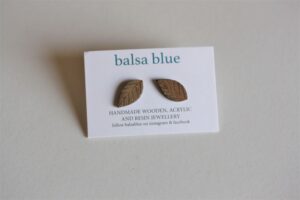 Wooden leaf earrings