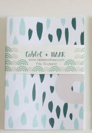 Tablet and Haar A5 notebook - White raindrops