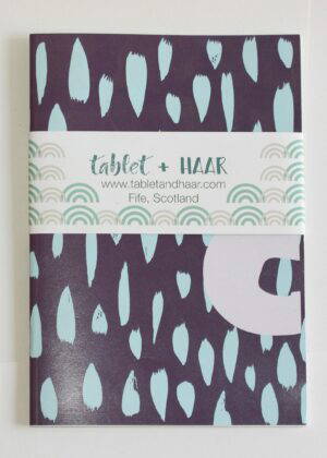 Tablet and Haar A5 notebook - Blue raindrops
