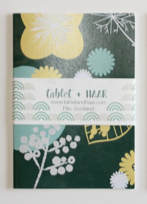 Tablet and Haar A5 notebook - Dark botanical