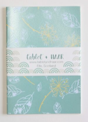 Tablet and Haar A5 notebook - Pale green botanical